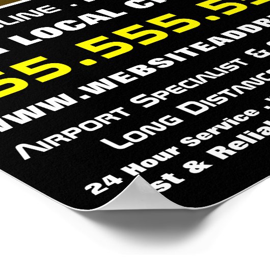 De bezinning van het taxiteken, de firma van de ta poster (Hoek)