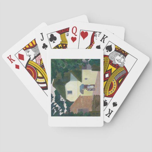 De bezoeker bij de Mill (olie op canvas) Pokerkaarten (Achterkant)