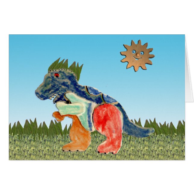 De bezorgde dinosauruskaart (Voorkant Horizontaal)