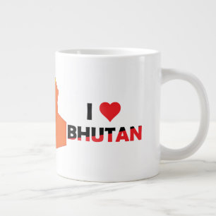 De Bhutanvlag op de landkaart Grote Koffiekop