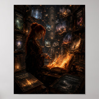 De Bibliothecaris Die Verboden Toekomsten Verbrand Poster