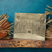 De bibliotheek, gegraveerd door Godfrey, van 'Desc Fotoplaat (Zijkant)