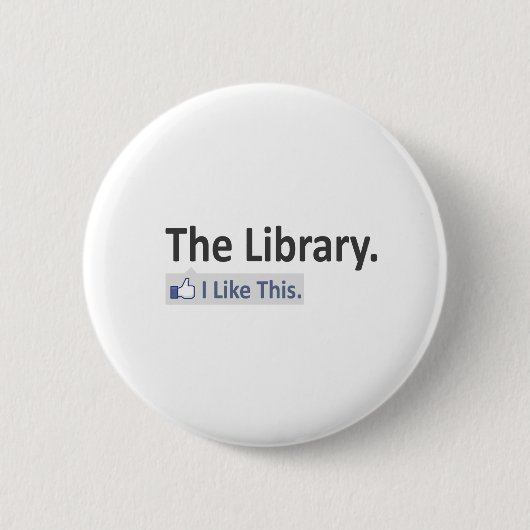 De bibliotheek... ik vind dit leuk ronde button 5,7 cm (Voorkant)