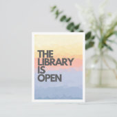 De bibliotheek is een open sleeprace briefkaart (Staand voorkant)