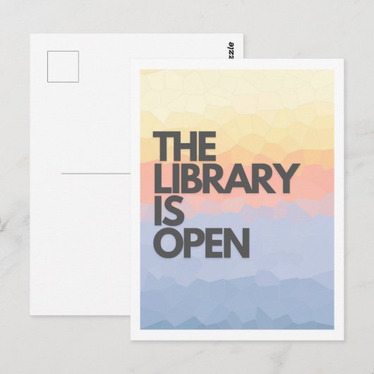 De bibliotheek is een open sleeprace briefkaart (Voorkant / Achterkant)