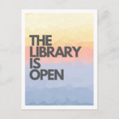 De bibliotheek is een open sleeprace briefkaart (Voorkant)