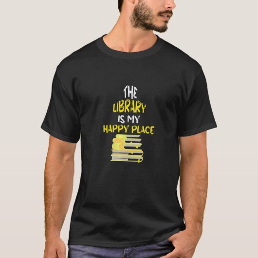 De bibliotheek is mijn Happy Place Premium T-shirt (Voorkant)