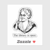 De bibliotheek is open sticker (Vel)