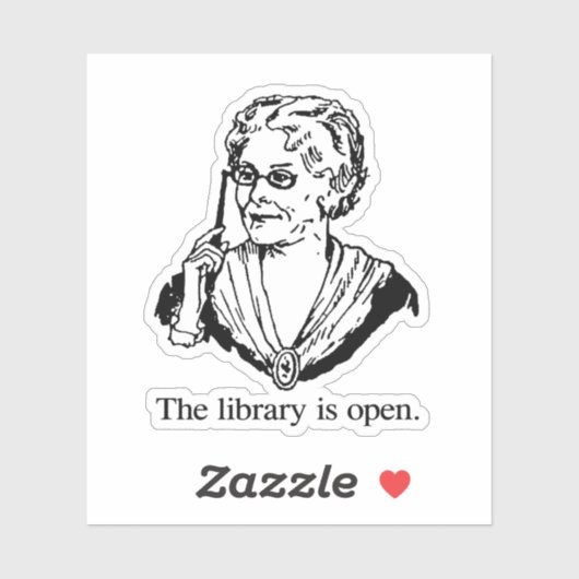 De bibliotheek is open sticker (Vel)