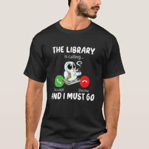 De bibliotheek roept en ik moet Funny Owl Cof T-shirt