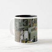 De bibliotheek tweekleurige koffiemok (Voorkant links)