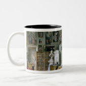 De bibliotheek tweekleurige koffiemok (Links)