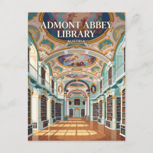 De bibliotheek van de Abdij van Admont Oostenrijk Briefkaart
