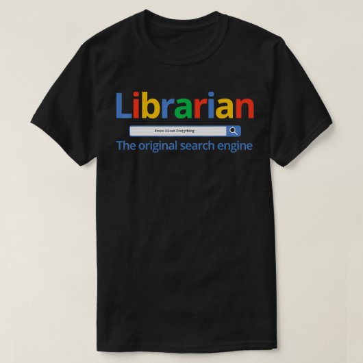 De bibliotheek van de oorspronkelijke zoekmachine t-shirt (Design voorkant)