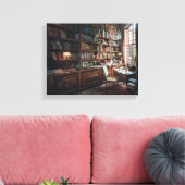 De bibliotheek van de Oude Wereld Canvas Afdruk (Insitu (Woonkamer))