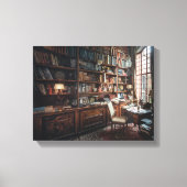 De bibliotheek van de Oude Wereld Canvas Afdruk (Voorkant)