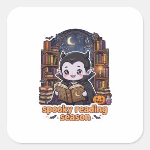 De bibliotheek van de vampier — Stoïsche boekstick Vierkante Sticker