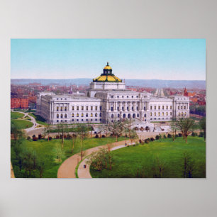 De bibliotheek van het Congres - Circa 1902 Photoc Poster