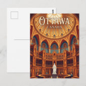 De bibliotheek van het parlement Canada Briefkaart (Voorkant / Achterkant)
