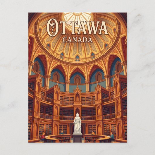 De bibliotheek van het parlement Canada Briefkaart (Voorkant)