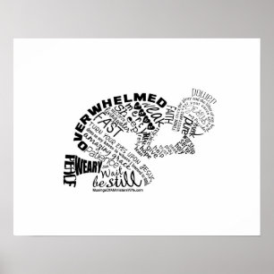 De biddende vrouw in zwart, 20x16 Poster