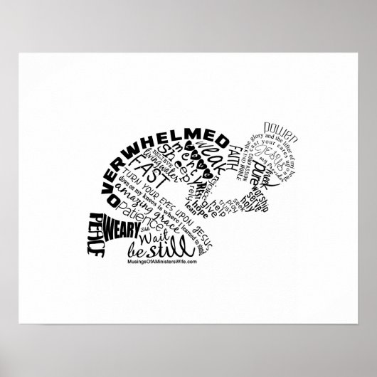 De biddende vrouw in zwart, 20x16 Poster (Voorkant)