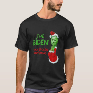 De Biden die met kersttasje stoppen T-shirt