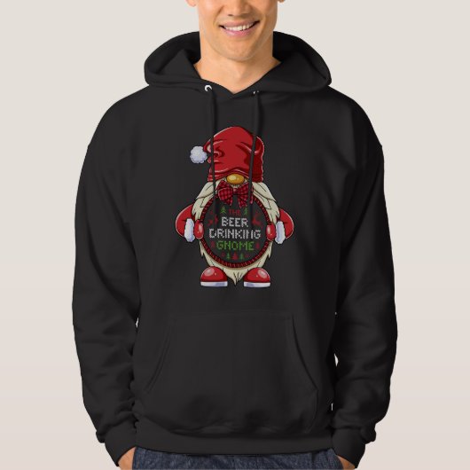 De bier Drink de bome die met kerst van de familie Hoodie (Voorkant)