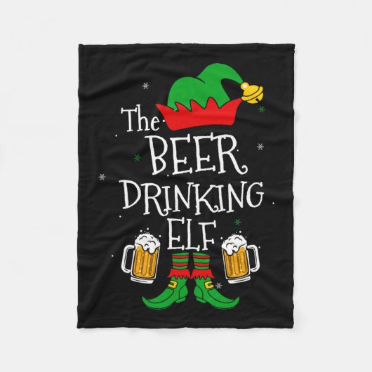 De bier Drink Elf Matching Family Drinker Merr Fleece Deken (Voorkant)