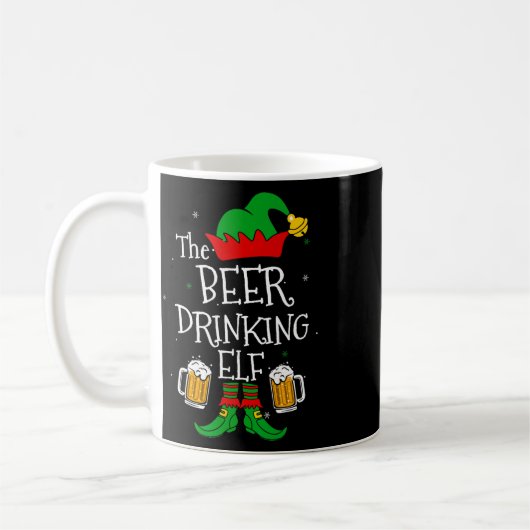 De bier Drink Elf Matching Family Drinker Merr Koffiemok (Links)