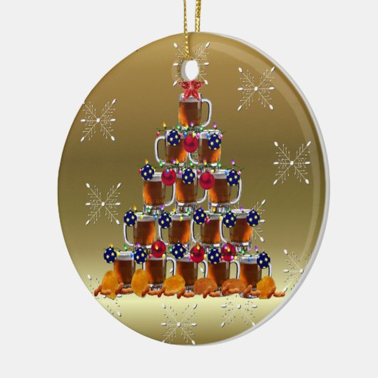 De bierboom keramisch ornament (Links)