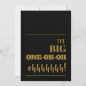 De BIG 100 Black Gold Birthday Party Kaart (Voorkant)