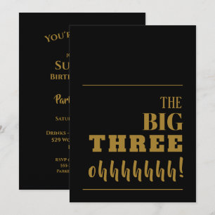 De BIG 30 Black Gold Birthday Kaart
