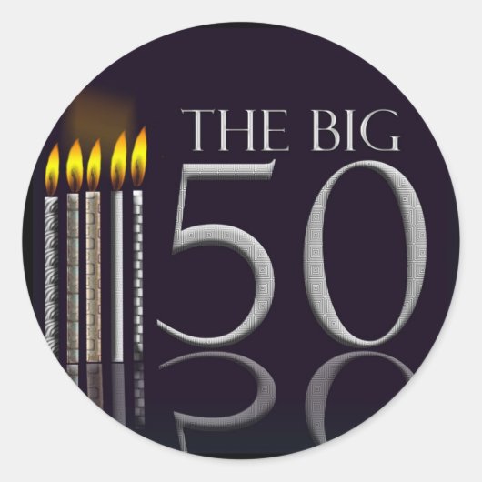 De Big 50 Black Birthday stickers (Voorkant)