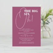 De Big 60th Surprise Pink Birthday Invitation Kaart (Staand voorkant)