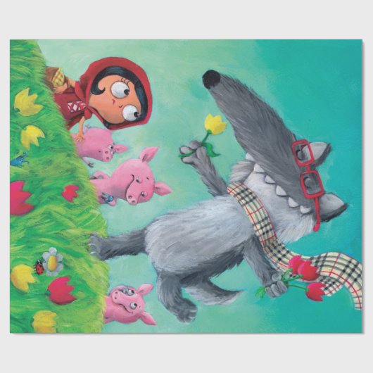 De Big Bad Wolf Cadeaupapier (Vlak)