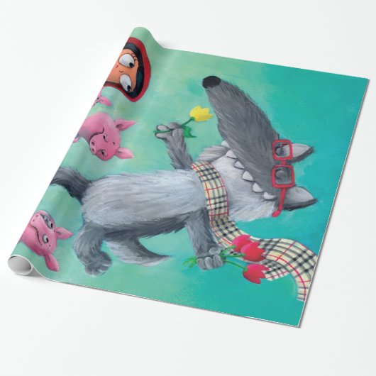 De Big Bad Wolf Cadeaupapier (Uitgerold)