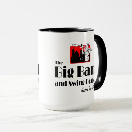 De Big Band en Swing Podcast - Mok van 15 oz (Voorkant rechts)