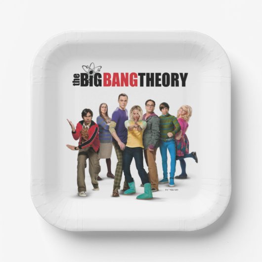 De Big Bang Theory Karakters Papieren Bordje (Voorkant)