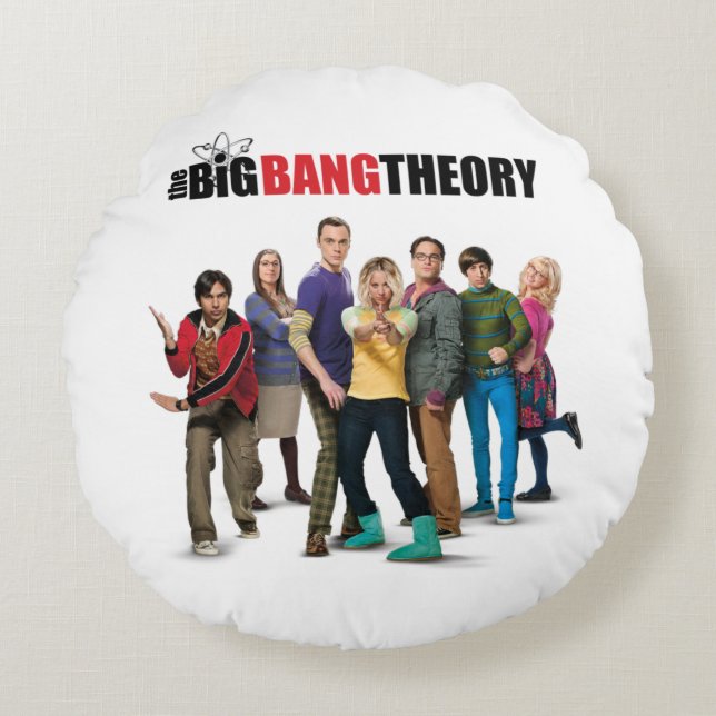 De Big Bang Theory Karakters Rond Kussen (Voorkant)