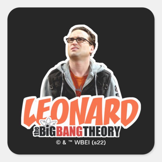 De Big Bang Theory | Leonard Vierkante Sticker (Voorkant)
