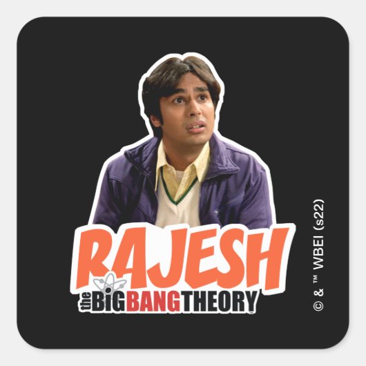 De Big Bang Theory | Rajesh Vierkante Sticker (Voorkant)