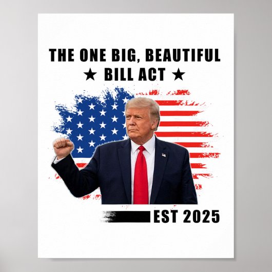 De Big Beautiful Bill Act Trump 2025 Poster (Voorkant)