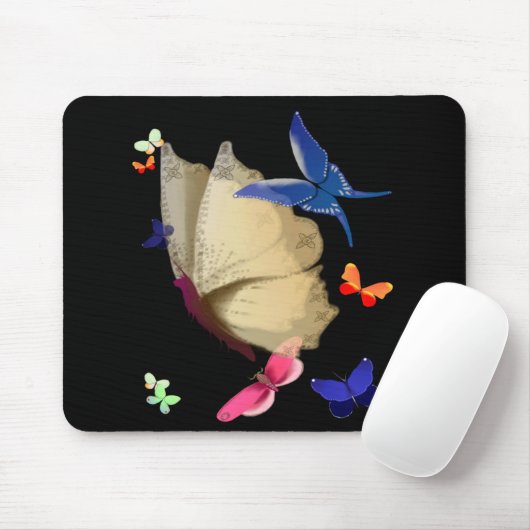 De Big Beige Butterfly Mousepad Muismat (Met muis)