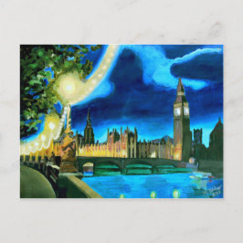 De Big Ben en het parlement van Londen met Thames Briefkaart