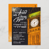 De Big Ben in Londen, uitnodiging voor oudejaarsfe (Voorkant / Achterkant)
