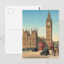 De Big Ben-klokkentoren Japanse houtblokprint
