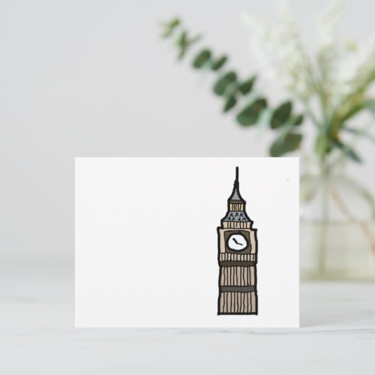 De Big Ben Tower van de Londense Cartoon Briefkaart (Staand voorkant)