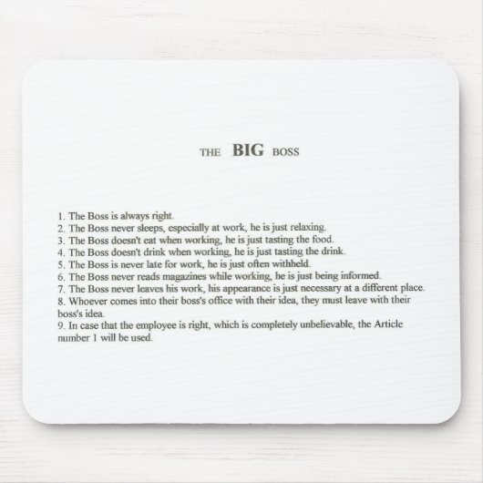 De Big Boss Muismat (Voorkant)