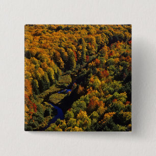 De Big Carp-rivier in de herfst bij Porcupine Vierkante Button 5,1 Cm